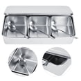 thumbnail image 3 of Kitchen Seasoning Box,Household 3?Grid Stainless Steel Seasoning Box Jar Spice Container Set with Spoons Cover, 3 of 7