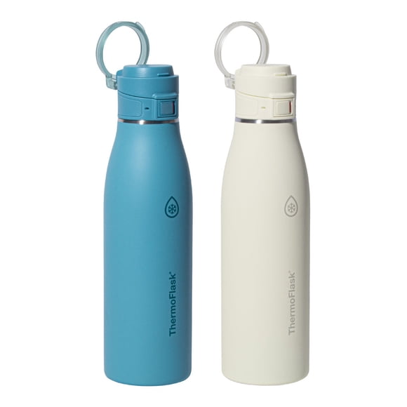 Thermoflask 740 mL (25 oz) Stainless Steel Bottle, 2-pack blue