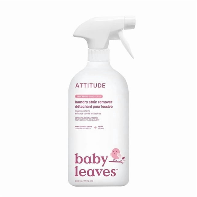 ATTITUDE Feuilles pour Bébé, Détachant à Lessive, Non Parfumé, 800 ml