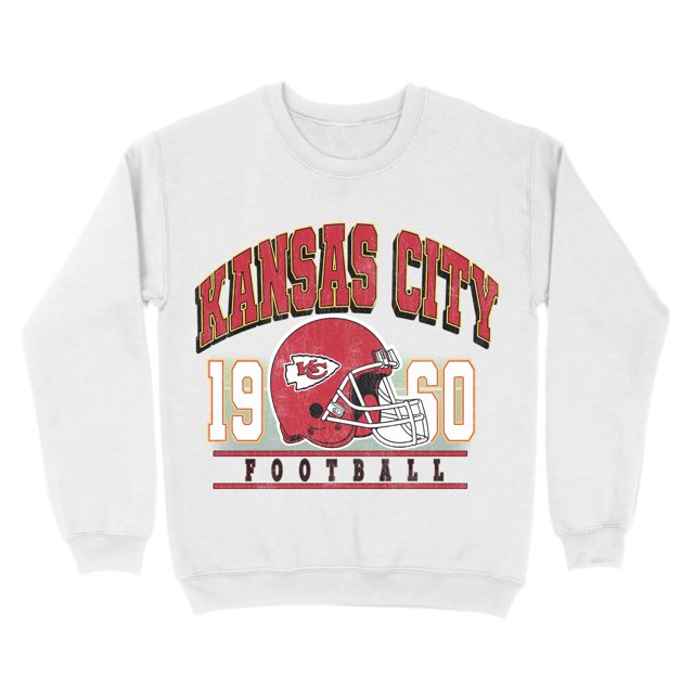 NFL Kansas City Chiefs Football Field White Small Crew Fleece