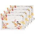 thumbnail image 1 of Vargottam Placemats- Placemat For Dining Table, Set Of 4- Printed & Reversible CottonNapkin-IndoorPlacematsFor Home & Kitchen Dining Table- Autumn Sparrow Watercolor (Gray & Yellow), 1 of 5