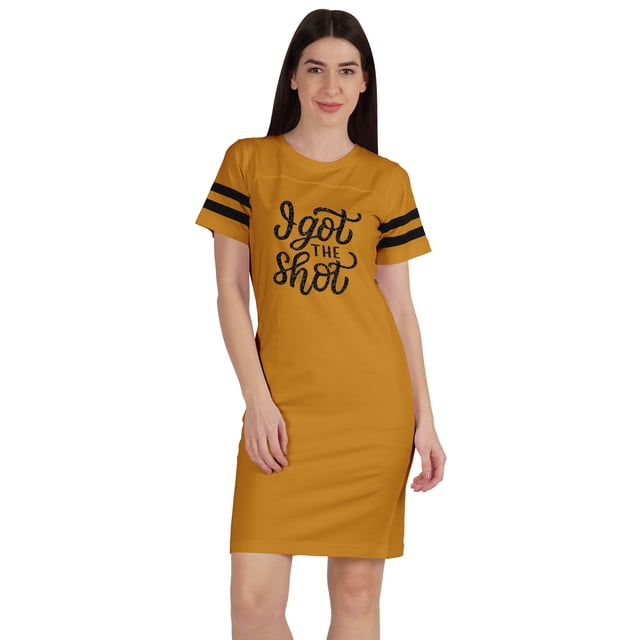 Inkmeso T-Shirt Instruit Motivé Vacciné Drôle Pro-Vaccin Robe à Encolure Bateau