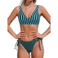 thumbnail image 1 of Women's Bikini Swimsuit Front Cross Lace Up Two Piece Bathing Suit, 1 of 7