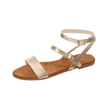 RKSTN Summer Women's Flat Sandals Casual Footwear Solid Color Flip-Flops Sandals