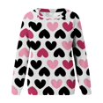 thumbnail image 4 of Chemise de Saint-Valentin pour Femmes 2024 Col Rond Chemises Décontractées Cœur d'Amour Graphiques Tees Manches Longues Amples Pull Tops Mode Vacances T-Shirt, 4 of 5