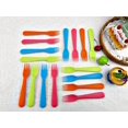 thumbnail image 2 of czcpp-Jawbush 16 Pcs Fourchettes en Plastique pour Enfants, Ensemble de Couverts Réutilisables pour Adultes, Ustensiles pour Enfants Faciles à Saisir avec Couleurs Vives, Sans BPA Lavable au Lave-Vaisselle, 2 of 4