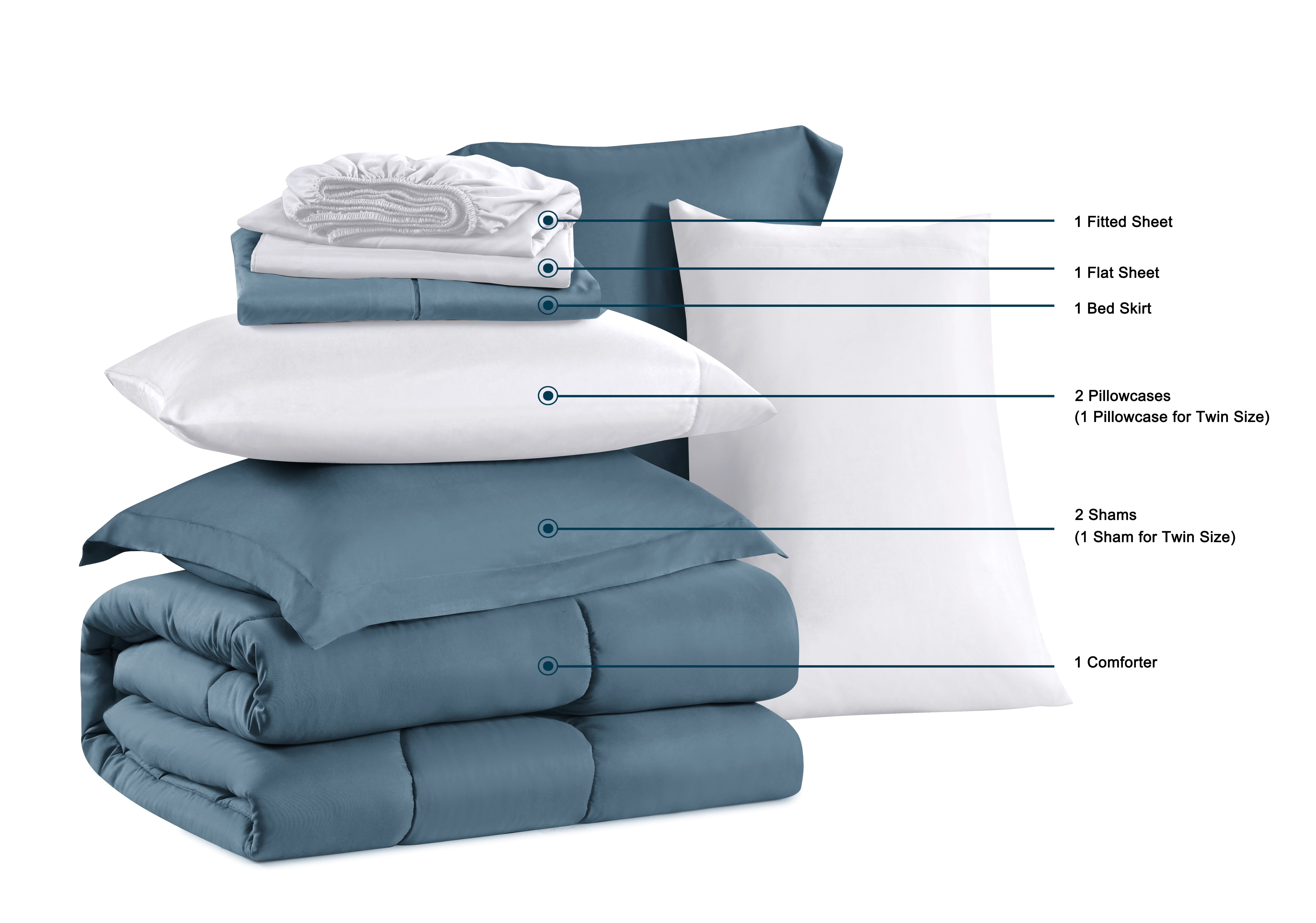 Ensemble de literie complet de luxe Swift Home, toutes saisons, taille simple/Twin XL