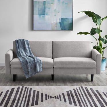 Mainstays Storage Futon with Underseat Storage, Light Gray Fabric