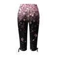 thumbnail image 5 of Womens Relaxed Fit Cargo Pants by Generic XL Solid Black Casual Capris, Drawstring, Cropped, Lightweight, 1 Count, 5 of 5