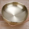 thumbnail image 2 of DOLITY Korean Stainless Steel Rice Bowl Dish Double Thicken Traditional bowl Gold Gold 19cm, 2 of 9