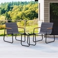 thumbnail image 4 of Costway 3 PCS Patio Bistro Set with Cushions & Tempered Glass Coffee Table for Balcony, Lawn, 4 of 10