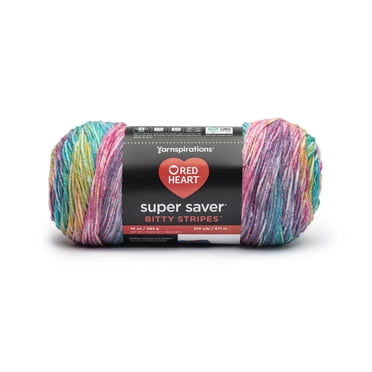 Red Heart® Super Saver® Bitty Stripes™ Fil, Acrylique #4 Moyen, 10oz/283g, 515yd