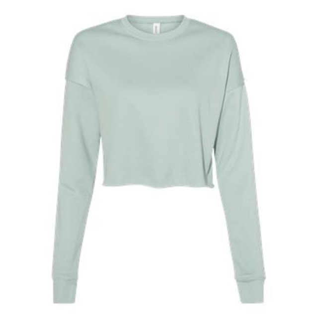 Bella Plus Canvas B53205255 Womens Cropped Crew Fleece, Dusty Blue - Large