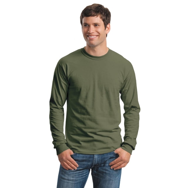 Gildan Men's 100 Percent Cotton Long Sleeve T-Shirt. G2400