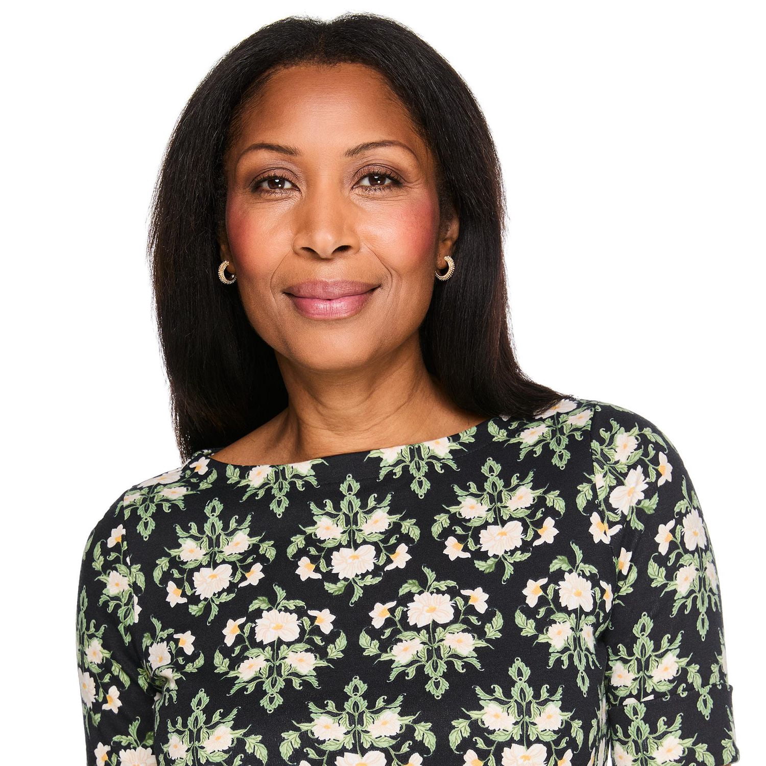 Karen Scott Women's Boat-Neck Printed Top