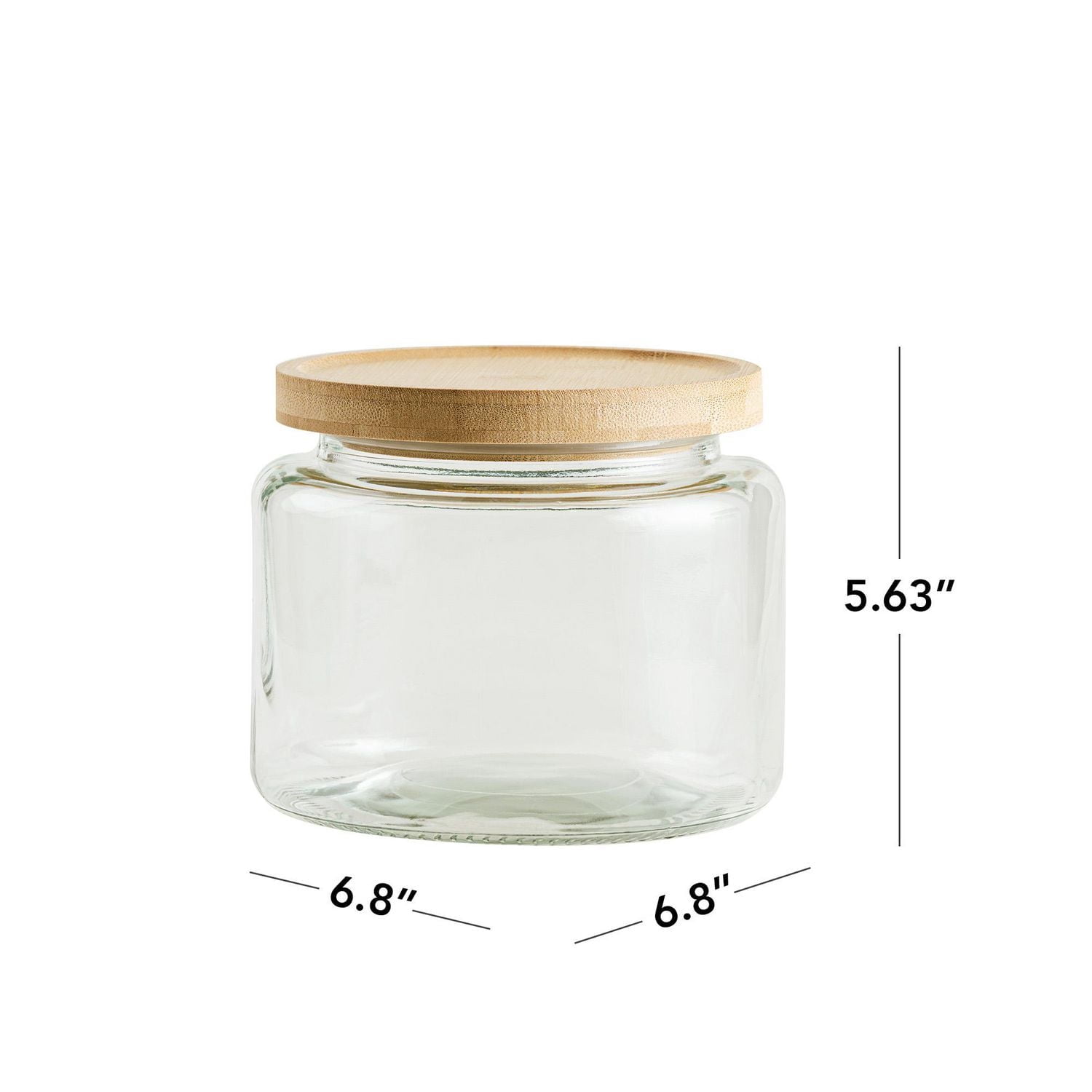 Mainstays pot de stockage de nourriture de cuisine en verre 2L pot en verre avec couvercle en bambou