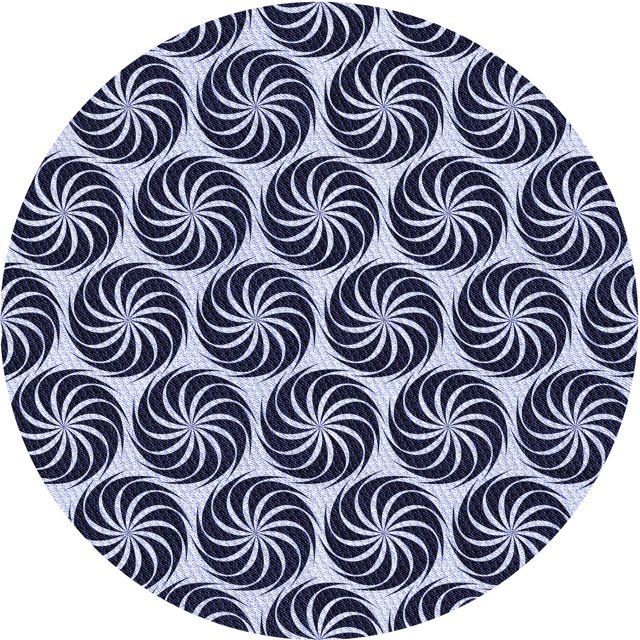 Ahgly Tapis Rond Lavable en Machine Intérieur Transitionnel Bleu Nuit, 3 Pieds Rond