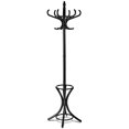 thumbnail image 1 of Giantex Coat Rack Free standing, Wooden Coat Rack Tree with 12 Hooks and Umbrella Stand, Entryway Hall Tree for Hats Clothes Handbags (Black), 1 of 8
