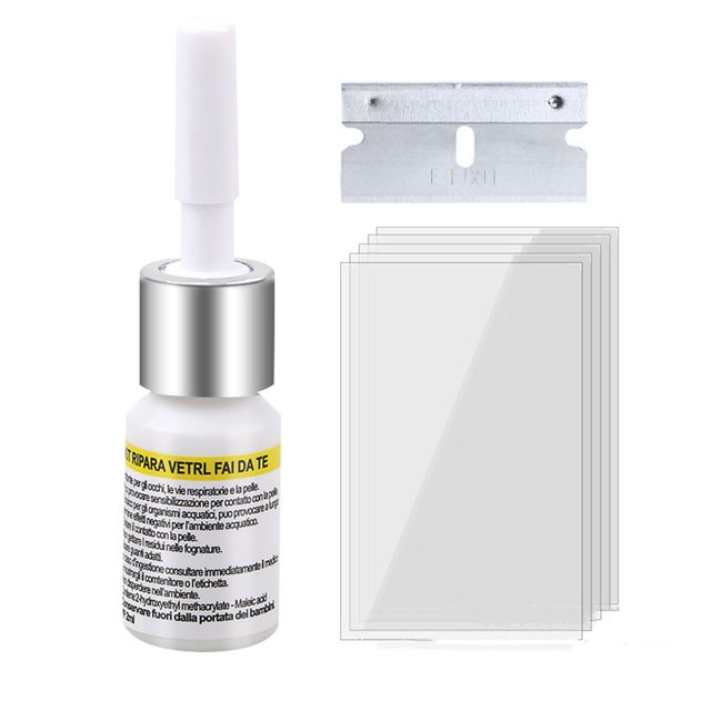 QualitChoice Outils de Réparation de Vitre de Voiture Pare-Brise Réparation Rapide Vitre Fissurée Kit de Restauration Auto Fluide de Réparation de Pare-Brise Automobile Blanc 1 Pce