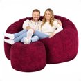 thumbnail image 1 of Ultimate Sack 6000 6-Foot Bean Bag Chair with Footstool Set, Burgundy Suede Cover, 1 of 7