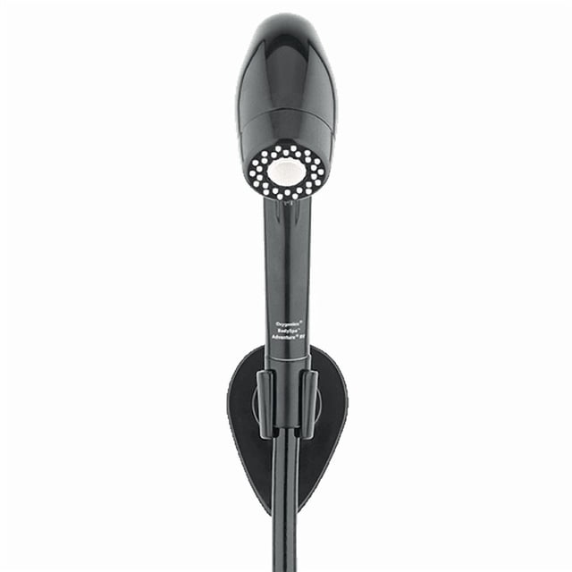 Oxygenics ETL Shower Head 25088 BodySpa Adventure; Hand Held With 72 Inch Hose; With 3 Function Spray Setting; Without Shut Off Valve; 2 Inch Outer Diameter; 5/8 Inch Iron Pipe; 9 Inch Length; Black