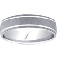 thumbnail image 1 of Bague de Mariage Brossée 950 Palladium Homme 6mm Ajustement Confortable, 1 of 3