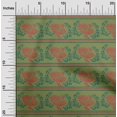 thumbnail image 1 of oneOone Polyester Lycra Fabric Stripe|Leaves & Hen Block Printed Craft Fabric BTY 56 Inch Wide, 1 of 4