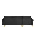 thumbnail image 3 of Lifestyle Solutions Canapé Sectionnel Leland en Tissu Noir Rembourré, 3 of 7