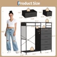 thumbnail image 2 of Reversible Wood Top 6-Drawer Dresser, Storage Tower with Hanging Rack, LED Lighting & Charging Station, Sturdy Chest Organizer for Bedroom & Closet, Deco White Black Brown, 2 of 7