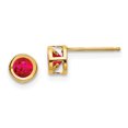 thumbnail image 1 of 14K Yellow Gold Ruby Earrings - July, 1 of 2