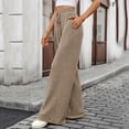 thumbnail image 4 of Ailaofu Womens Ribbed Wide Leg Lounge Pants with Pockets Casual Relaxed Comfy Loose Soft Knit Pajama Pants with Drawstring, 4 of 6