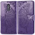 thumbnail image 2 of Case Premium PU Leather Flip Wallet Case Butterfly Embossed Full Body Protection Flip Stand Card Holder Magnetic Cover for Samsung A32 4G(Drak Purple), 2 of 6