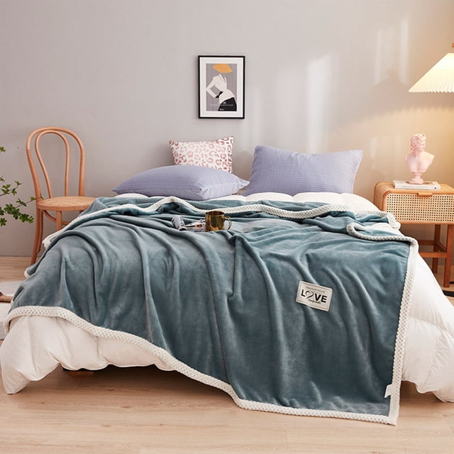 Flannel Air Conditioner Blanket | Microfiber Fleece Throw for Couch, Sofa, or Bed | Soft Lightweight Indoor Blanket for Warmth in Spring, Summer, Winter | Fade and Wrinkle Resistant Home Bedding