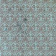 thumbnail image 1 of Ahgly Company Tapis d'Intérieur Lavable à la Machine, Carré, Transitionnel, Bleu Lagon Bleu, Tapis de Zone, 7 Pieds Carré, 1 of 7
