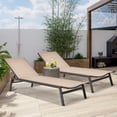 thumbnail image 1 of Costway 2 Pcs Chaise Longue de Patio Fauteuil Inclinable Dossier Réglable Jardin Brun, 1 of 10