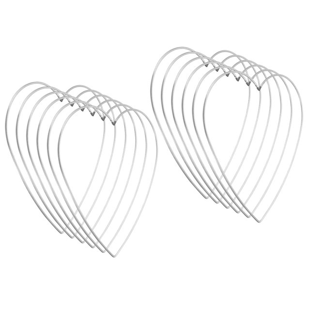 Unique Bargains Dream Catcher Rings, 12 Pcs Metal Heart Shape Macrame Wreath Floral Ring Hoop, Silver