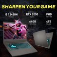 thumbnail image 3 of MSI Thin Portable de Jeu 15,6 Po FHD IPS 144 Hz, Intel i5-12450H, 64 Go RAM, SSD PCIe 4 To, NVIDIA GeForce RTX 2050, Clavier Rétroéclairé, Wi‐Fi 6, Noir, Win 11 Pro, Ensemble d'Extension Hotface 128 Go, 3 of 9