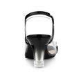 thumbnail image 2 of BLISSFUL STEP Women's Flower Rhinestone Slingback Clear Mid Heel Slip On Sandals Black 9.5, 2 of 7