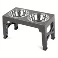 thumbnail image 1 of Elevated Dog Double Bowls, 5 Adjustable Heights Raised Dog Bowl Stand With 2 Removable, 1 of 5
