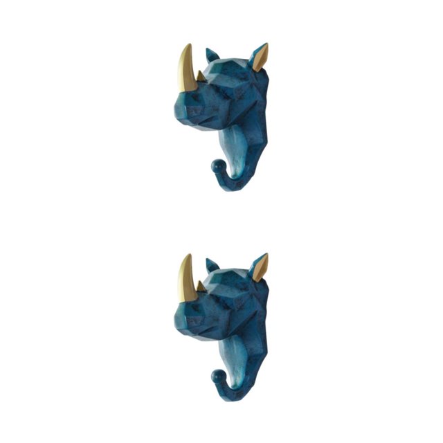 Wweixi Coat Hooks Easy To Install And Wide Application For Added In Daily Life Retro blue (rhino) 2Set
