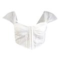 thumbnail image 2 of Hauts d'Été à Manches Courtes Basses pour Femmes Mode Décontractée Ajustée avec Boucle, 2 of 3
