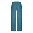 thumbnail image 1 of RKSTN Pants for Men Solid Color Casual Elastic Waist Trousers Cotton and Linen Loose Drawstring Pants with Pockets, 1 of 6