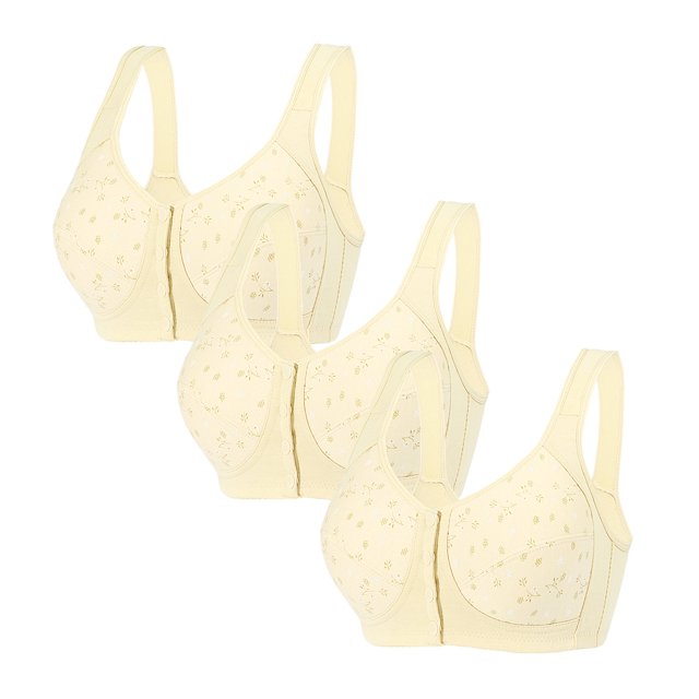 Bras for Women, 3PC Womens Front Buckle Oversized Tank Top Style Underwear Without Steel Rings