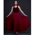 thumbnail image 2 of Phagun Jupe Longue Décontractée Bordeaux pour Femmes, Maxi d'Été, Vêtements Indiens-12, 2 of 6