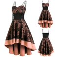 thumbnail image 1 of FcBaudy Robe Sans Manches à Col Rond, Robes d'Été pour Femmes, Robes pour Femmes Robe Vintage de Haute Qualité pour Femme Camisole Bandage à Lacets Robe Asymétrique Robe pour Femme, 1 of 1