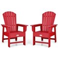 thumbnail image 1 of Gymax Set of 2 Kids Patio Adirondack Chair Armchair Weather Resistance Outdoor Chair Red, 1 of 5