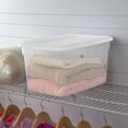 thumbnail image 3 of Sterilite 19 L Storage Box, Clear Plastic Storage Bin with Snap-on Lid, White, 3 of 5