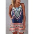 thumbnail image 3 of Fridja Womens Summer Print Color Block Sleeveless Dress A-Line Maxi Mini Sundress　, 3 of 8