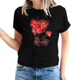 thumbnail image 2 of Meichang Chemises pour Femmes Joyeuse Saint-Valentin Hauts T-Shirts Graphiques Cœur en Bonbon Hauts Col Rond Coupe Ample Manches Courtes T-Shirts Saint-Valentin pour Femmes, 2 of 5