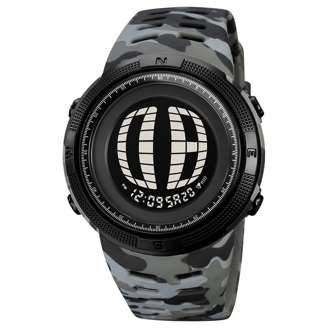 Montre de Sport Électronique Numérique Étanche, Résistance à l'Eau de 50m, Affichage Rétroéclairé EL, Chronomètre Alarme Multifonction, pour Sports Extérieurs Style Militaire Usage Quotidien Natation